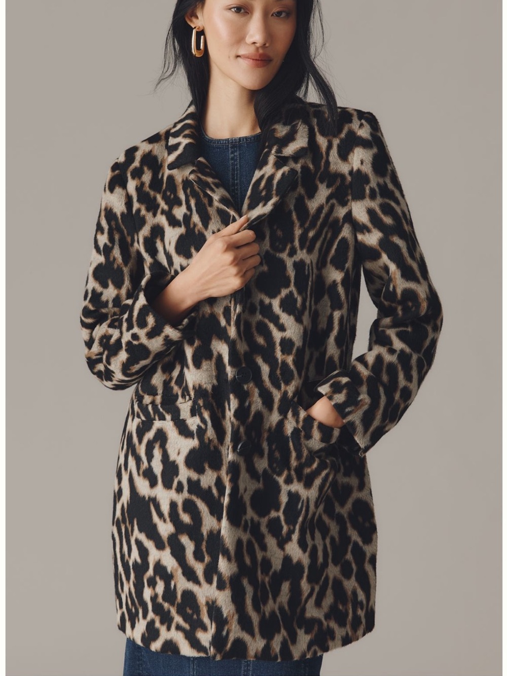 Sanctuary Leopard Print Coat - Brown Black